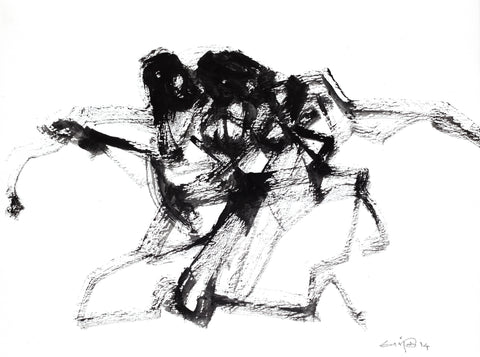 Performer 112|S. Mark Rathinaraj- Black Carbon on Board, , 9 x 12 inches