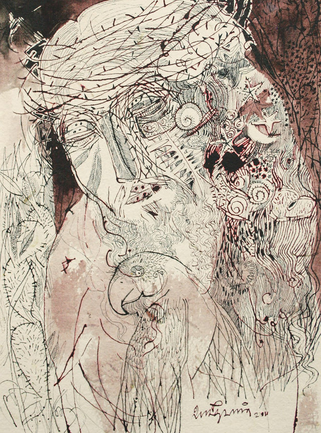 Beside of my dream 95|A. Vasudevan- Pen and Ink on Board, 2013, 14.5 x 10.5 inches