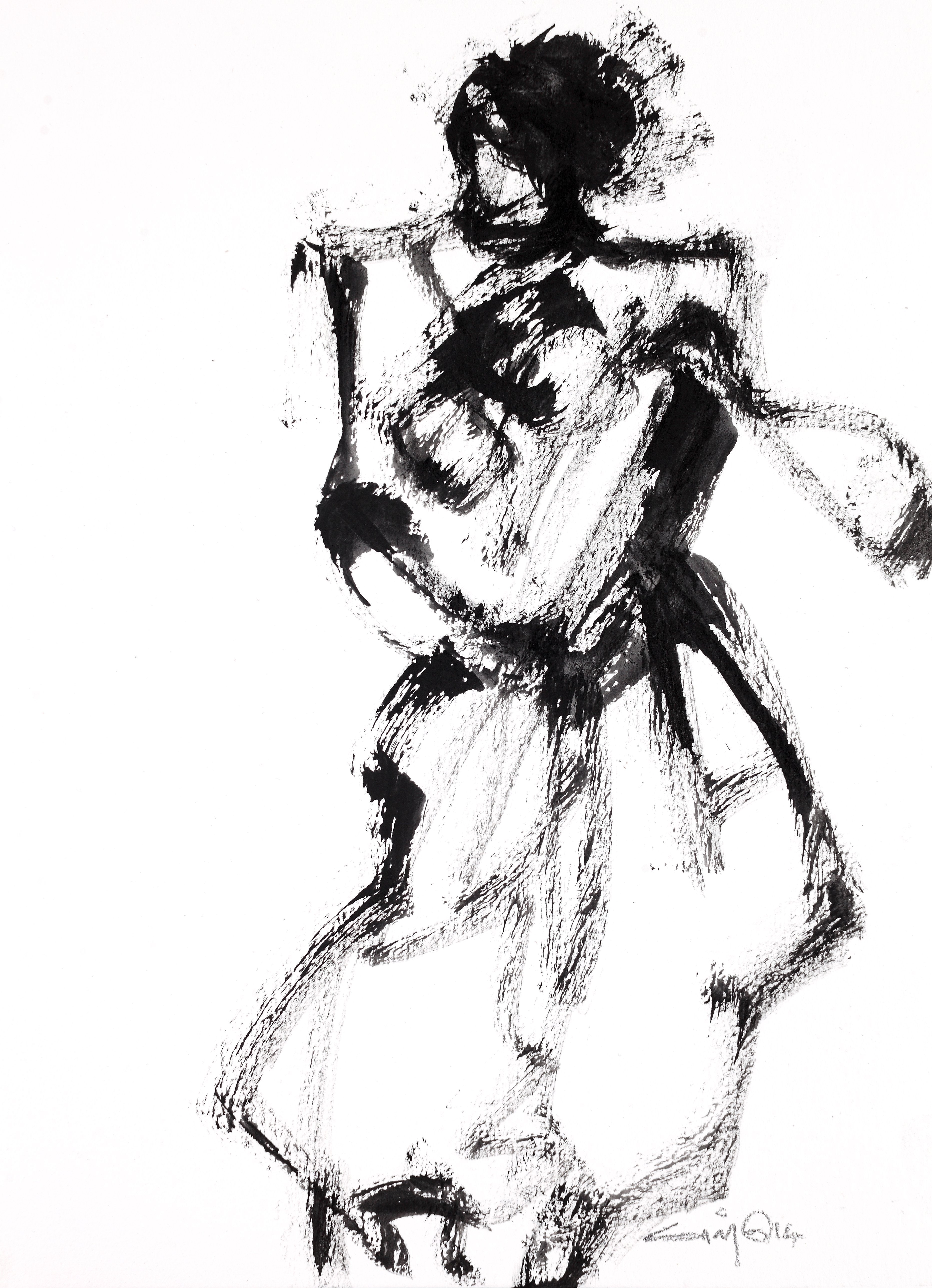 Performer 116|S. Mark Rathinaraj- Black Carbon on Board, ,  12 x 9 inches