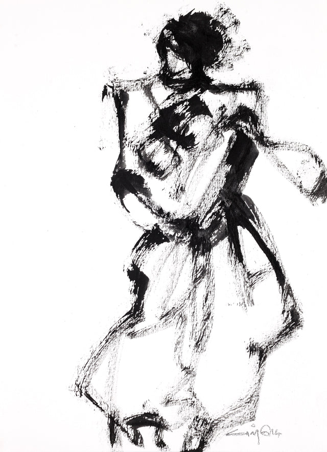 Performer 116|S. Mark Rathinaraj- Black Carbon on Board, ,  12 x 9 inches