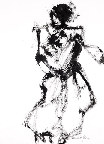 Performer 116|S. Mark Rathinaraj- Black Carbon on Board, ,  12 x 9 inches