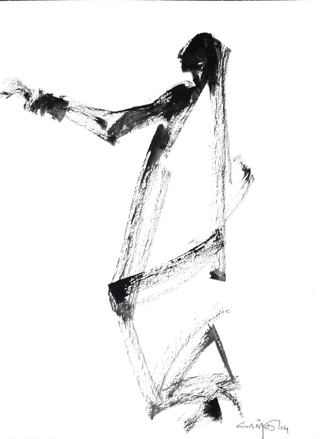 Performer 117|S. Mark Rathinaraj- Black Carbon on Board, ,  12 x 9 inches
