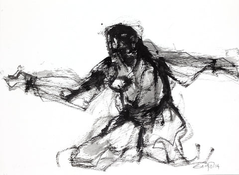 Performer 118|S. Mark Rathinaraj- Black Carbon on Board, , 9 x 12 inches