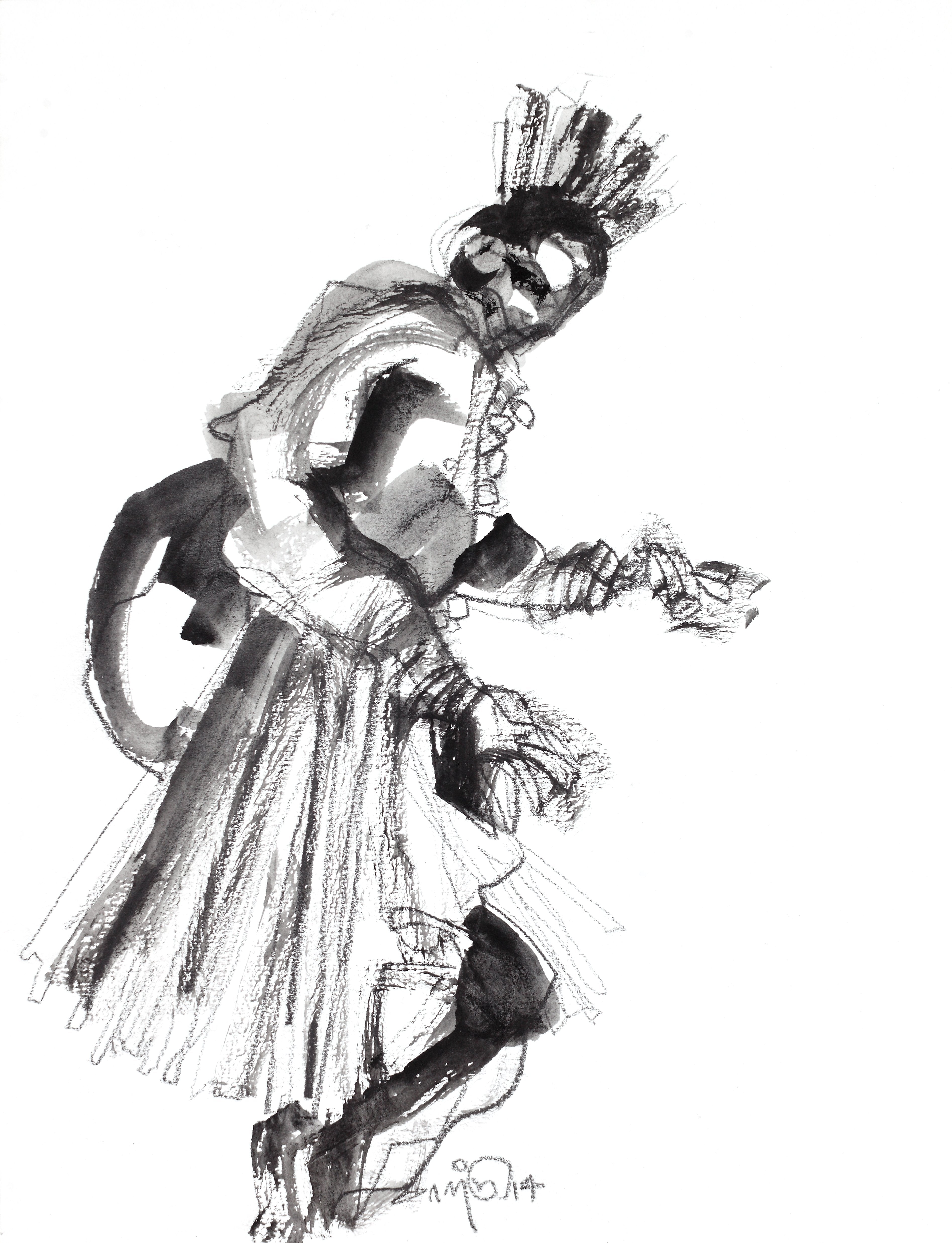 Performer 101|S. Mark Rathinaraj- Black Carbon on Board, ,  12 x 9 inches
