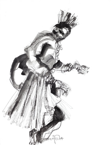 Performer 101|S. Mark Rathinaraj- Black Carbon on Board, ,  12 x 9 inches