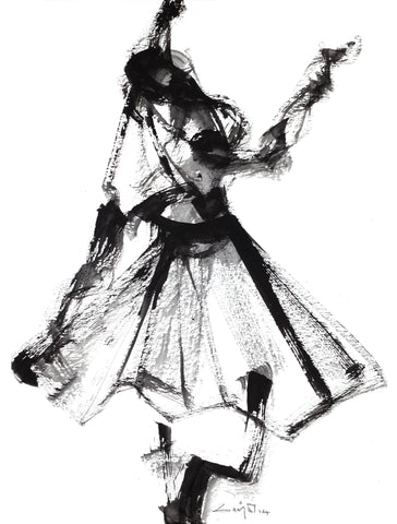 Performer 102|S. Mark Rathinaraj- Black Carbon on Board, ,  12 x 9 inches
