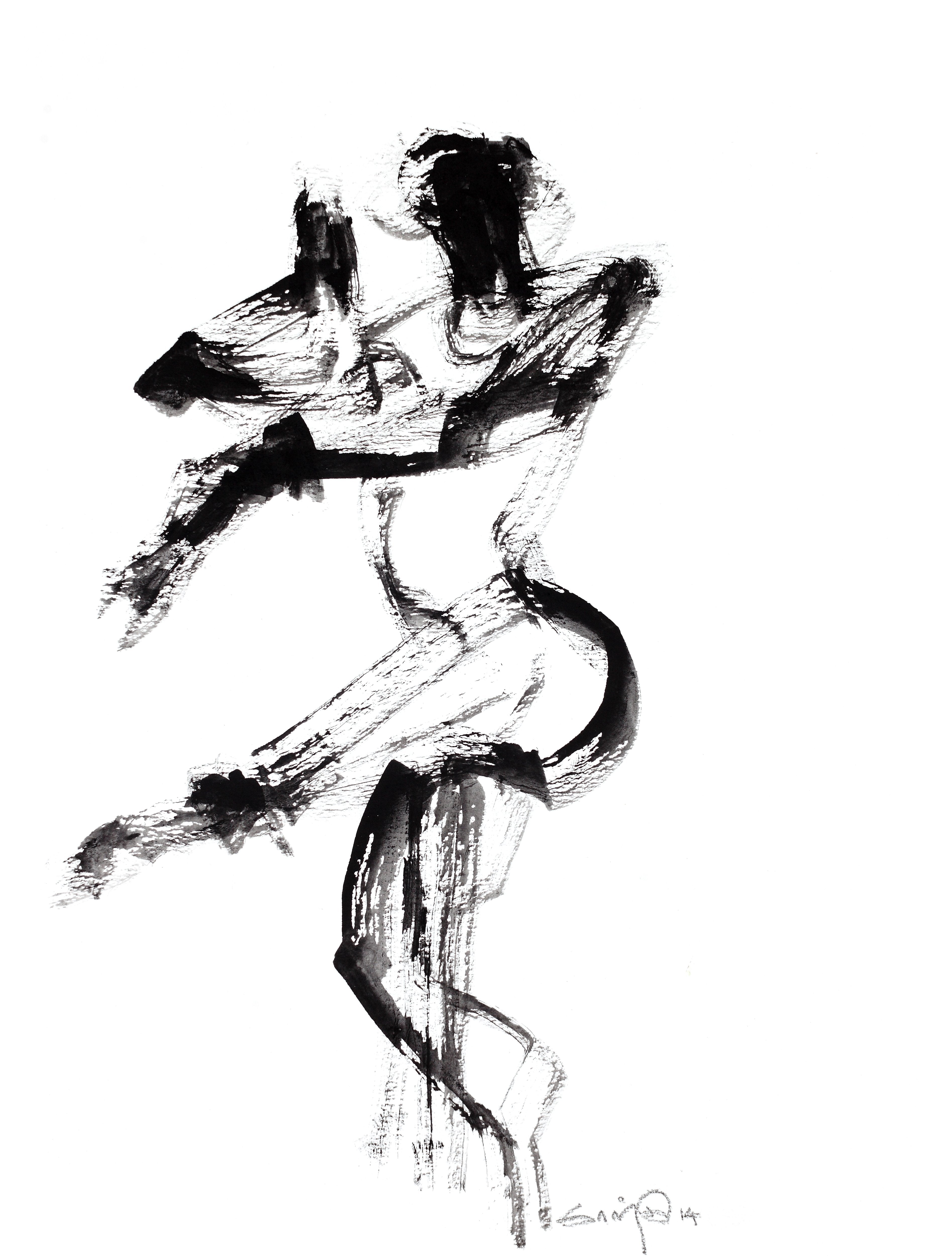 Performer 103|S. Mark Rathinaraj- Black Carbon on Board, ,  12 x 9 inches