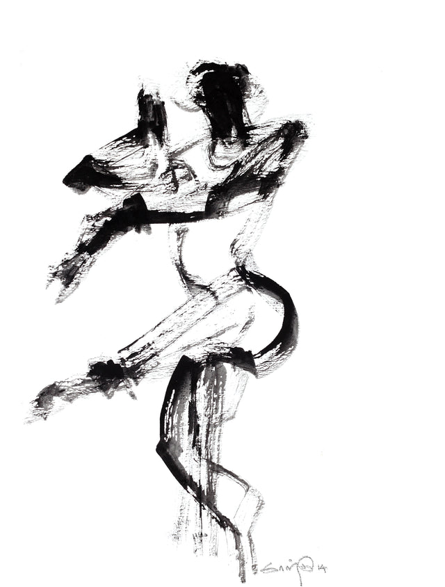 Performer 103|S. Mark Rathinaraj- Black Carbon on Board, ,  12 x 9 inches