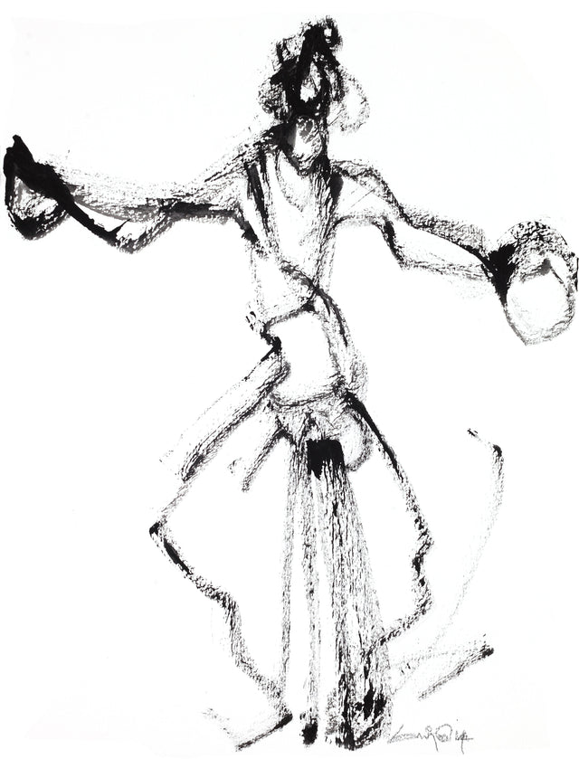 Performer 105|S. Mark Rathinaraj- Black Carbon on Board, ,  12 x 9 inches