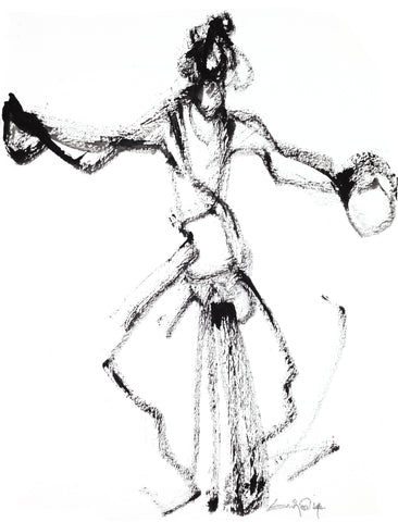 Performer 105|S. Mark Rathinaraj- Black Carbon on Board, ,  12 x 9 inches