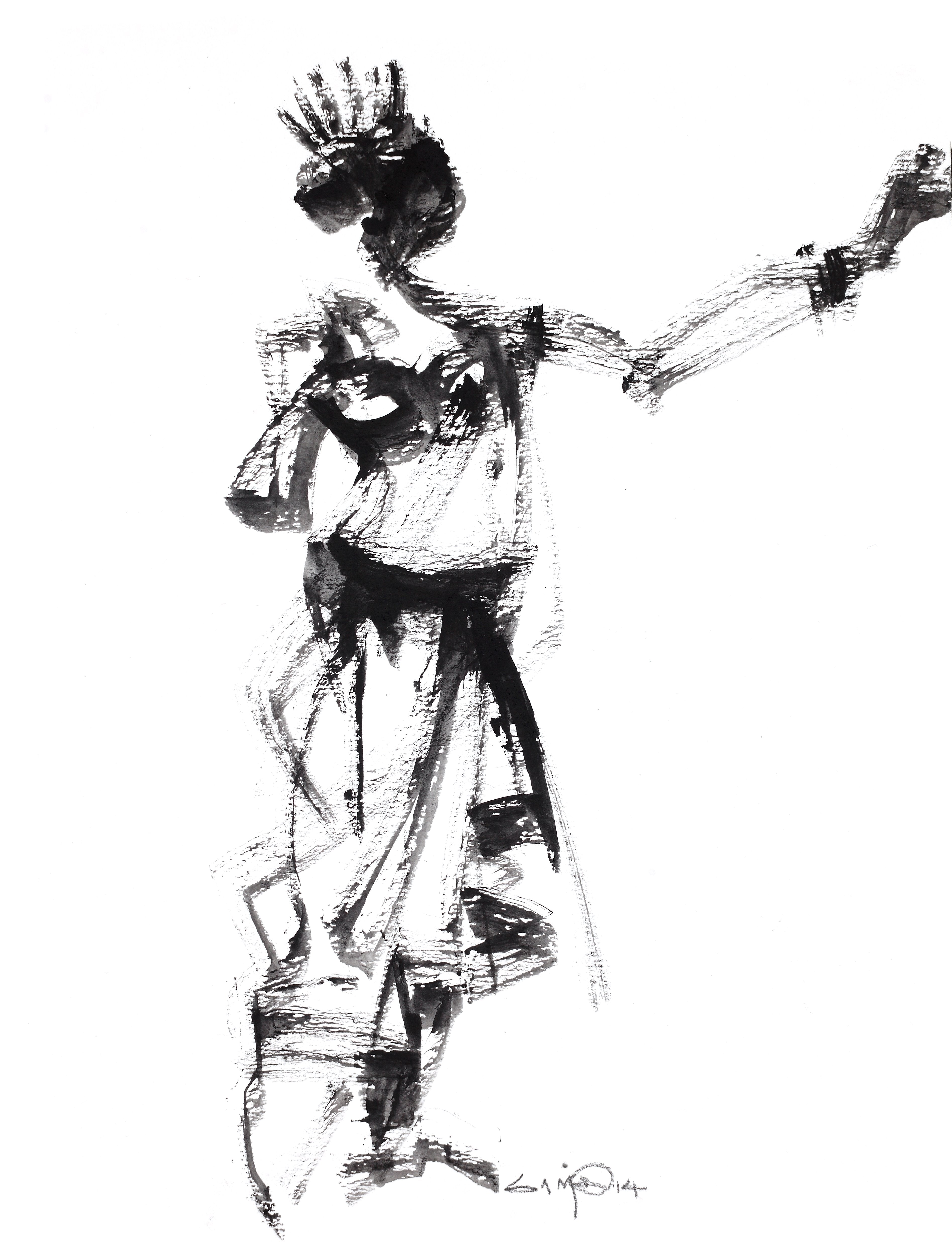 Performer 107|S. Mark Rathinaraj- Black Carbon on Board, ,  12 x 9 inches