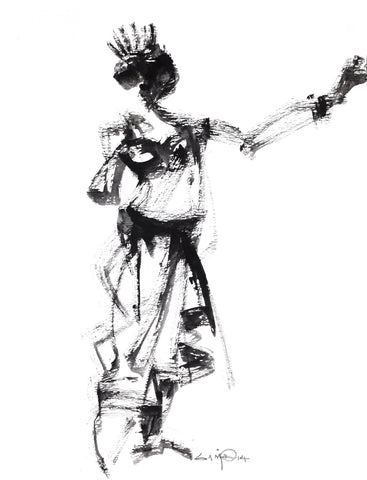 Performer 107|S. Mark Rathinaraj- Black Carbon on Board, ,  12 x 9 inches