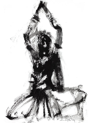 Performer 108|S. Mark Rathinaraj- Black Carbon on Board, ,  12 x 9 inches