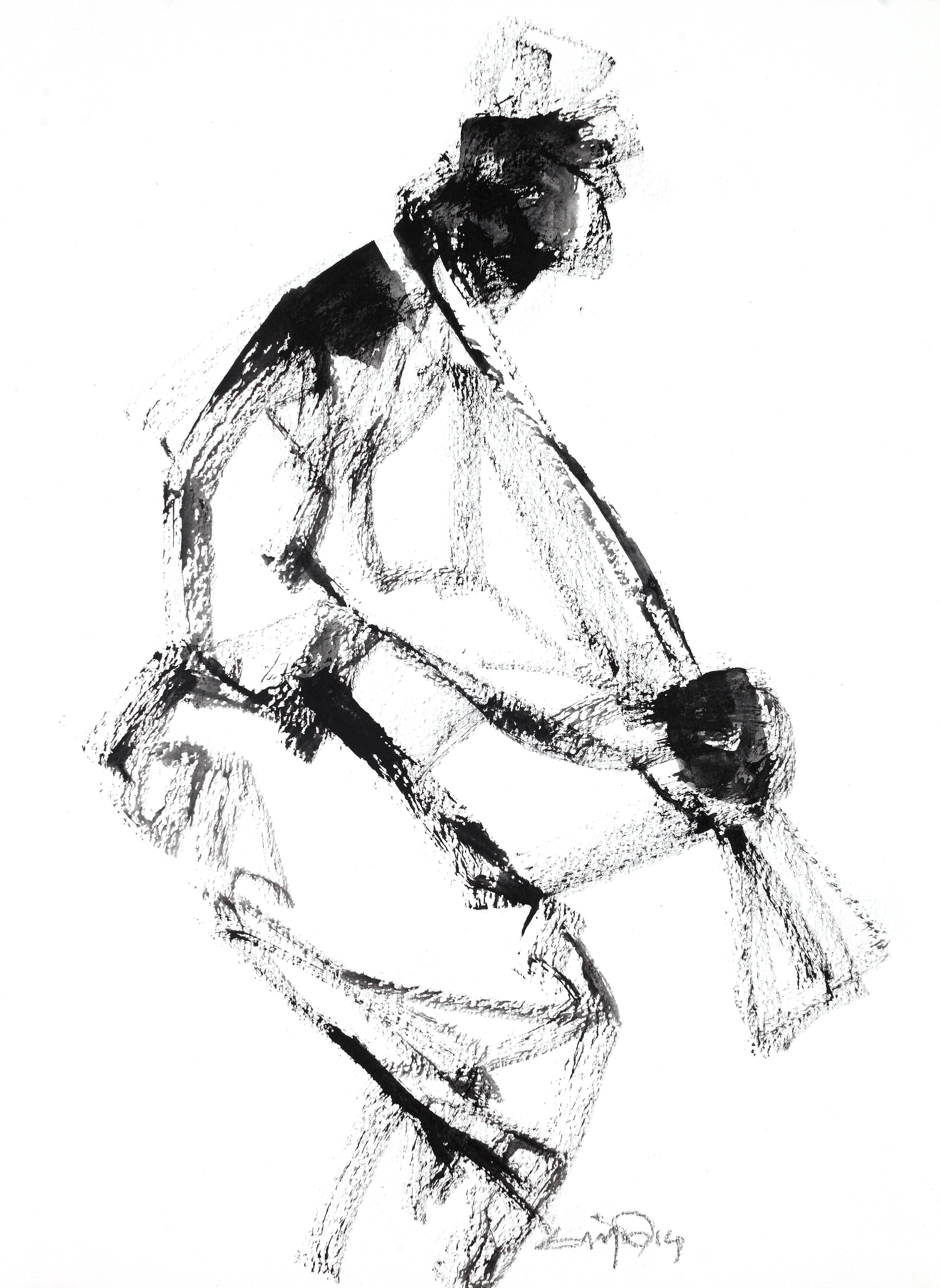 Performer 109|S. Mark Rathinaraj- Black Carbon on Board, ,  12 x 9 inches
