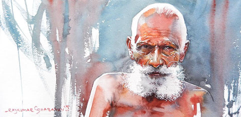 Portrait Series 131|R. Rajkumar Sthabathy- Water Color on Paper, 2012, 7.5 x 15 inches