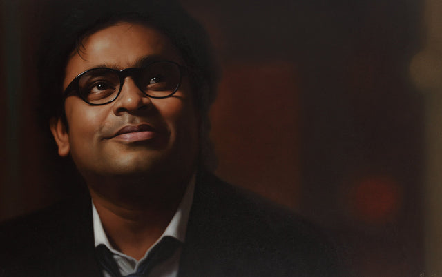 AR Rahman|B. Venkatesan- Oil on Canvas, 2014, 30 x 48 inches