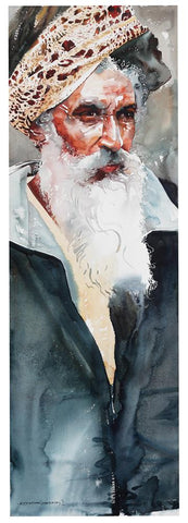 Kumbhmela Series 14|R. Rajkumar Sthabathy- Water Color on Paper, 2013, 45 x 15 inches