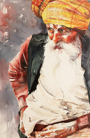 Kumbhmela Series 21|R. Rajkumar Sthabathy- Water Color on Paper, 2013, 40 x 26 inches