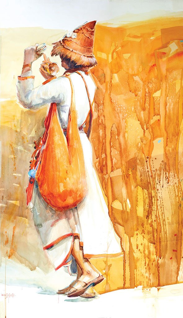 Vasudeo 11|Manjiri More- Water color on Paper, 2012, 32 x 18 inches