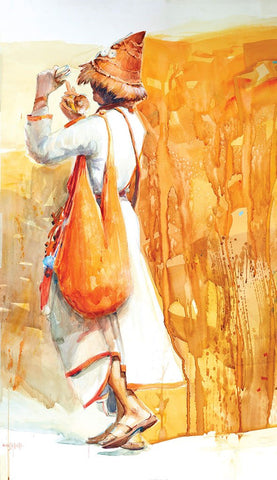 Vasudeo 11|Manjiri More- Water color on Paper, 2012, 32 x 18 inches