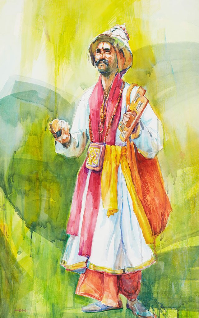 Vasudeo 6|Manjiri More- Water color on Paper, 2012, 32 x 20 inches