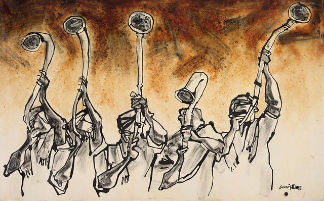 Performer 231|S. Mark Rathinaraj- Acrylic on Canvas, , 30 x 48 inches