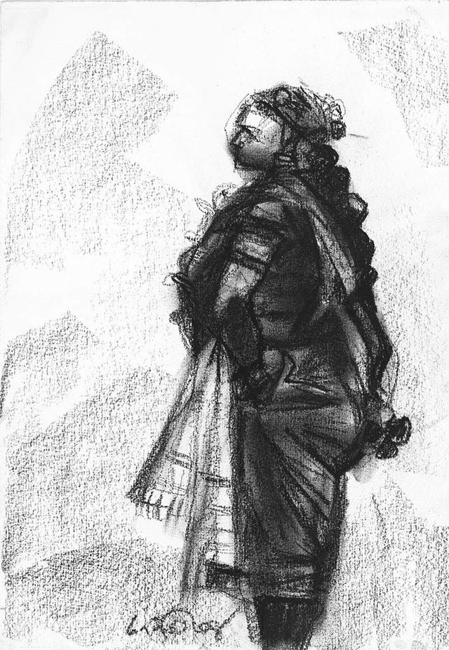 Performer 119|S. Mark Rathinaraj- Charcoal on Board, , 11.5 x 8 inches