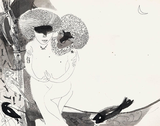 Beside of my Dream 100|A. Vasudevan- Pen and ink on board, 2013, 10.5 x 14 inches