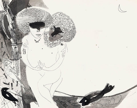 Beside of my Dream 100|A. Vasudevan- Pen and ink on board, 2013, 10.5 x 14 inches