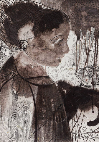 Beside of my Dream 102|A. Vasudevan- Pen and ink on board, 2013, 14 x 10.5 inches
