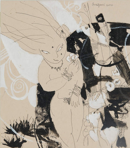 Beside of my Dream 103|A. Vasudevan- Pen and ink on board, 2013, 11 x 9.5 inches