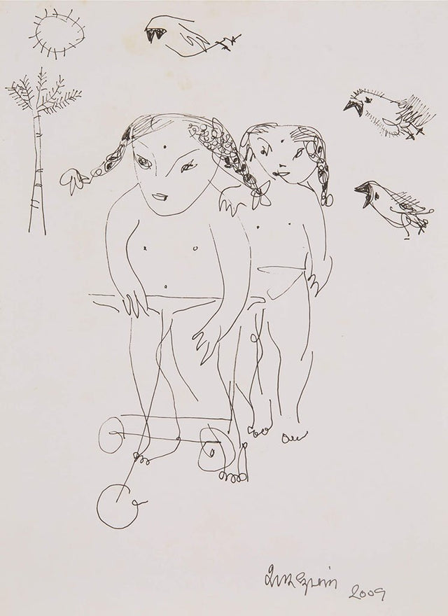Beside of my Dream 105|A. Vasudevan- Pen and ink on board, 2013, 8.5 x 6 inches