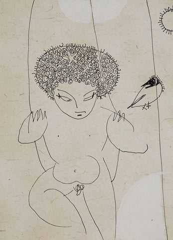 Beside of my Dream 107|A. Vasudevan- Pen and ink on board, 2013, 7 x 5 inches