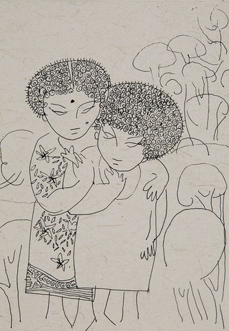 Beside of my Dream 108|A. Vasudevan- Pen and ink on board, 2013, 7 x 5 inches