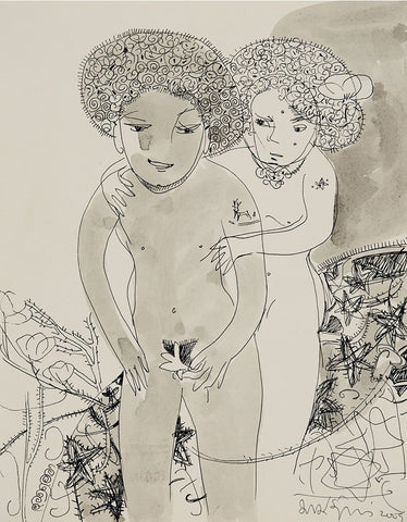 Beside of my Dream 114|A. Vasudevan- Pen and ink on board, 2013, 9 x 7 inches