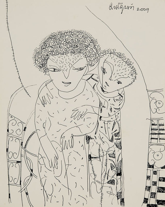 Beside of my Dream 119|A. Vasudevan- Pen and ink on board, 2013, 9 x 7 inches