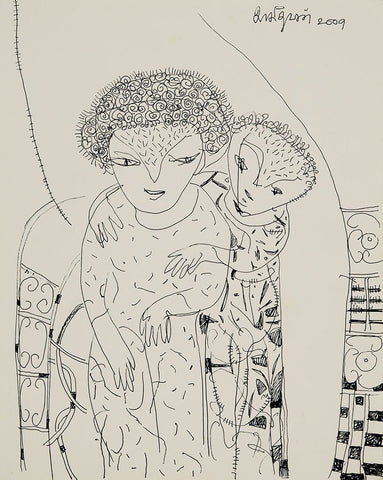 Beside of my Dream 119|A. Vasudevan- Pen and ink on board, 2013, 9 x 7 inches