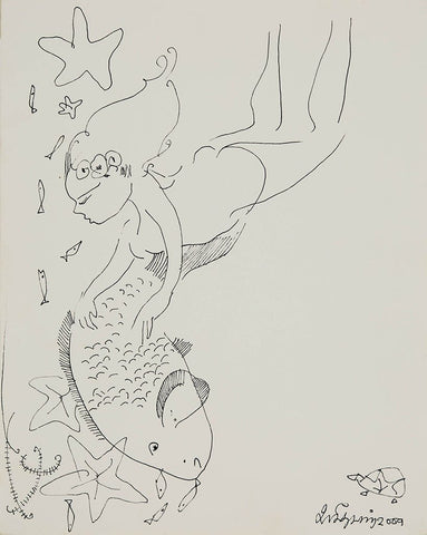 Beside of my Dream 121|A. Vasudevan- Pen and ink on board, 2013, 9 x 7 inches
