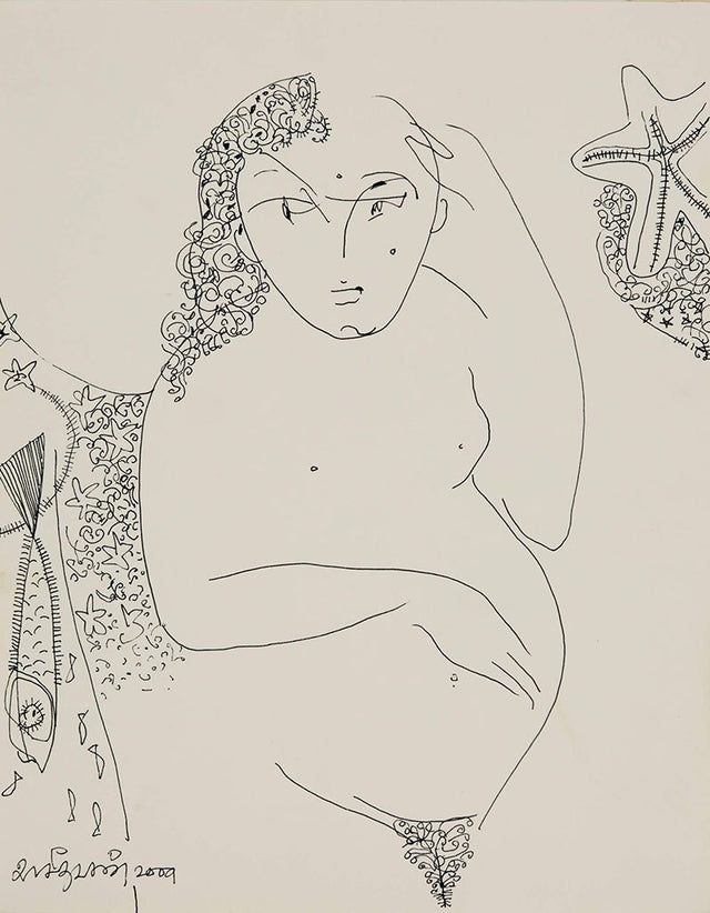 Beside of my Dream 123|A. Vasudevan- Pen and ink on board, 2013, 9 x 7 inches