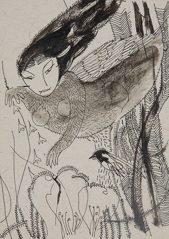 Beside of my Dream 129|A. Vasudevan- Pen and ink on board, 2013, 7 x 5 inches