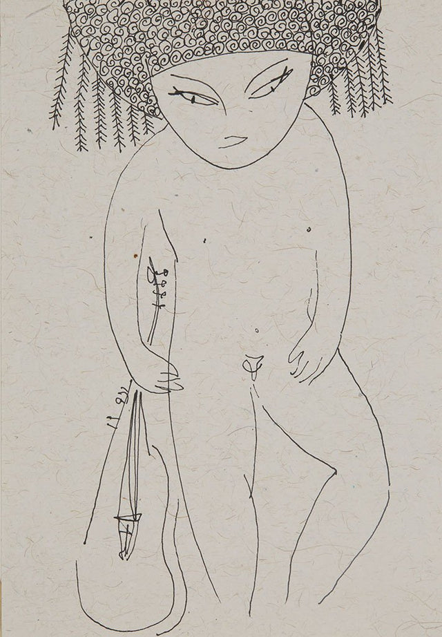 Beside of my Dream 131|A. Vasudevan- Pen and ink on board, 2013, 7 x 5 inches
