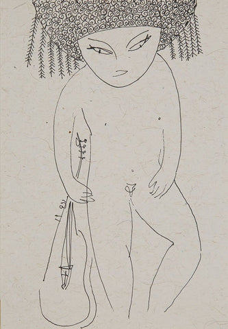 Beside of my Dream 131|A. Vasudevan- Pen and ink on board, 2013, 7 x 5 inches