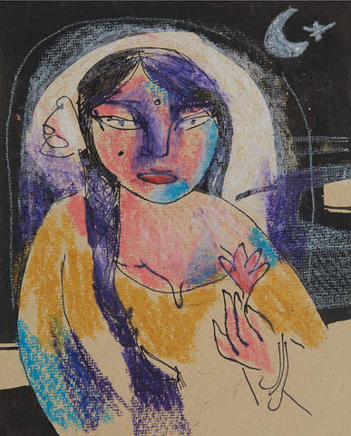 Beside of my Dream 133|A. Vasudevan- Pen and ink on board, 2013, 7 x 5 inches