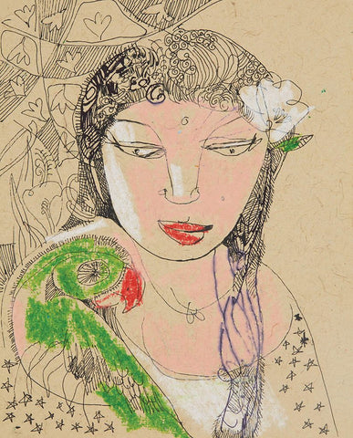 Beside of my Dream 134|A. Vasudevan- Pen and ink on board, 2013, 7 x 5 inches