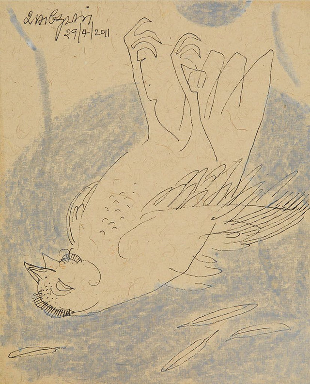 Beside of my Dream 137|A. Vasudevan- Pen and ink on board, 2013, 7 x 5 inches
