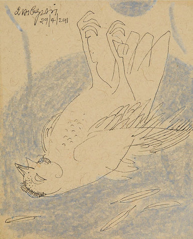 Beside of my Dream 137|A. Vasudevan- Pen and ink on board, 2013, 7 x 5 inches