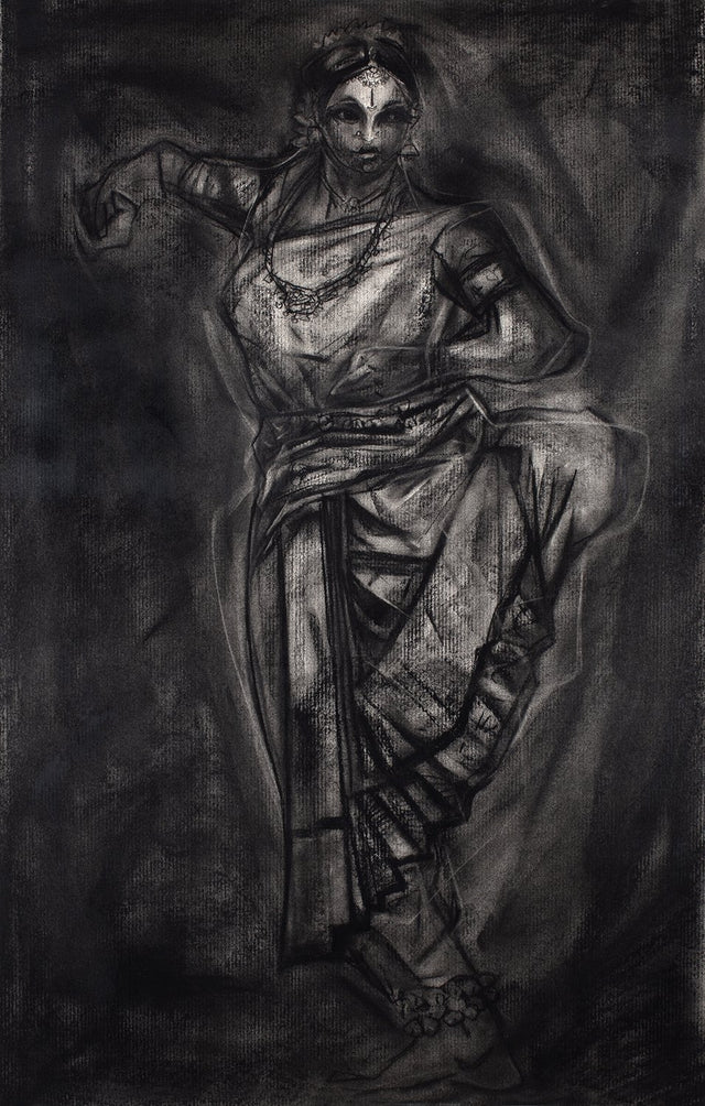 Performer 292|S. Mark Rathinaraj- Charcoal on Board, , 39 x 21.5 inches