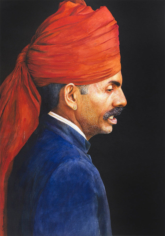 Red Turban|G. Navaneethakrishnan- Water Color on Handmade Paper, 2017, 29 x 21 inches
