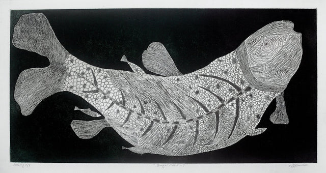 Fish: Edition 5/7|Abdul Salam- Etching, 2011, 20 x 40 inches