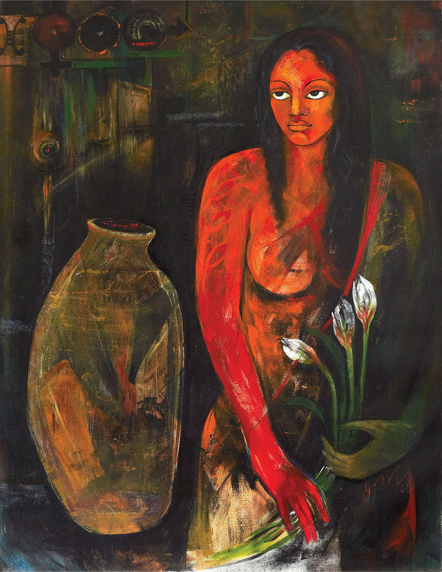 Memories|Poonam Chandrika Tyagi- Acrylic on Canvas, 2008, 48 x 36 inches